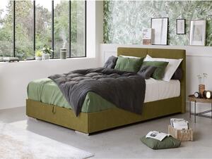 Čalouněná postel s úložným prostorem a topperem TOM 120x200