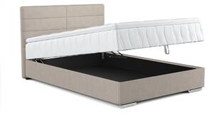 Čalouněná postel s úložným prostorem a topperem TOM 140x200