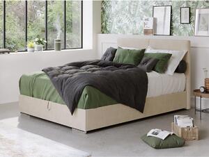 Čalouněná postel s úložným prostorem a topperem TOM 140x200