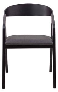 Židle s područkami Freja pevné opěradlo černá