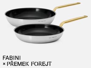 Fabini Sada pánví FABINI & Forejt, ø 26 cm + ø 30 cm, 2 díly - Nepřilnavé nerezové beznýtové pánve s keramickým povrchem z vícevrstvé nerezové oceli