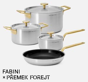 Fabini Střední sada FABINI & Forejt, 7 dílů - Nerezové beznýtové nádobí z vícevrstvé nerezové oceli