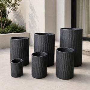 Sada 6 květináčů BestBerg BBGD-1387MB / černý mramor
