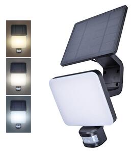 Solight LED solární osvětlení se senzorem, 11W, 1200lm, 3 CCT, Li-Ion, černá WO785-1