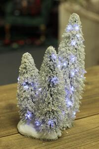 Zasněžené vánoční stromky LED 18cm