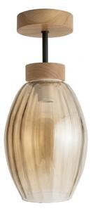 BRILAGI - LED Přisazený lustr R GLASS 1xE27/60W/230V pr. 17cm dub/kouřová béžová