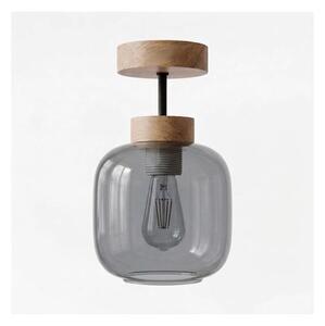 BRILAGI - LED Přisazený lustr R GLASS 1xE27/60W/230V pr. 14 cm dub/kouřová šedá