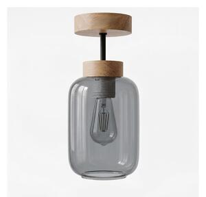BRILAGI - LED Přisazený lustr R GLASS 1xE27/60W/230V pr. 14 cm dub/kouř šedá