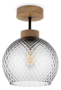 BRILAGI - LED Přisazený lustr R GLASS 1xE27/60W/230V pr. 18 cm dub/kouřová šedá