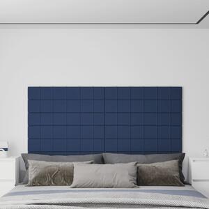 Nástěnné panely 12 ks modré 90 x 15 cm textil 1,62 m²