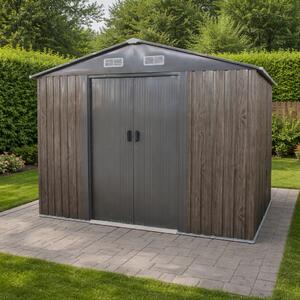 Zahradní domek BestBerg BBSH-608WT / 5,3 m² / 205 x 257 x 202 cm / dekor tmavé dřevo/taupe