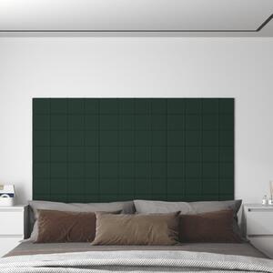 Nástěnné panely 12 ks tmavě zelené 60 x 15 cm textil 1,08 m²