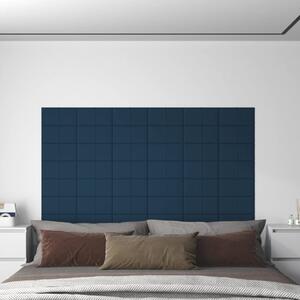 Nástěnné panely 12 ks modré 30 x 15 cm samet 0,54 m²
