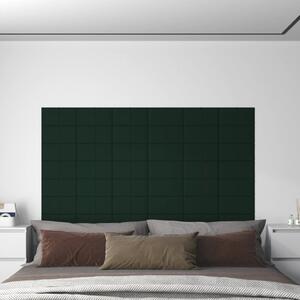 Nástěnné panely 12 ks tmavě zelené 30 x 15 cm samet 0,54 m²