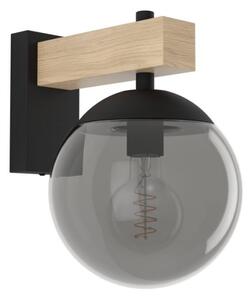 Eglo 900671 -Venkovní nástěnné svítidlo BUFALATA 1xE27/40W/230V černá/dřevo IP44