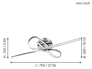 Eglo 96329 - LED Přisazený lustr SELVINA 2xLED/10W/230V