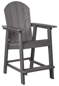 Zahradní barová židle ADIRONDACK Syntetický materiál Tmavě šedá