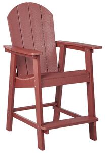 Zahradní barová židle ADIRONDACK Syntetický materiál Červená