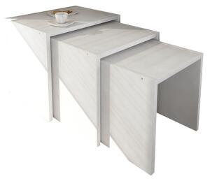 Kalune Design Sada 3 odkládacích stolků ZARIEL bílá