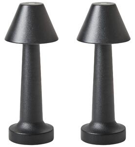 Sada 2 LED bezdrátových stolních lamp JOANES se stmívačem Kov Černá