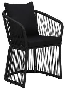 Zahradní židle 2 ks s poduškami a polštáři PVC ratan černé