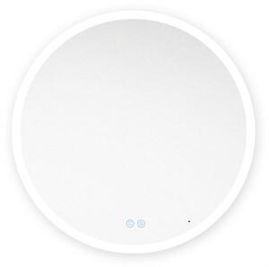 EBS Emilia Kulaté zrcadlo 60 cm s LED osvětlením a senzorem, pískovaný okraj