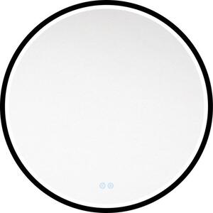 EBS Emilia Kulaté zrcadlo 60 cm s LED osvětlením a senzorem, černá rám