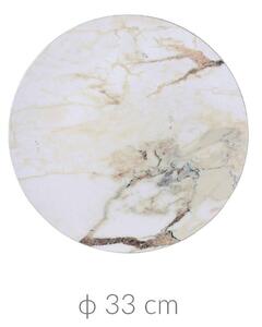 Dekorační podložka na stůl, bílá imitace mramoru, 33 cm