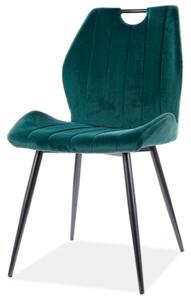 Židle Arco Velvet zelený Bluvel 78, matná černá kov