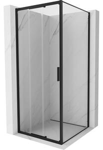 Mexen Exo, posuvná sprchová kabina, dveře 80 cm + boční stěna 80 cm, transparentní sklo, černá, 8153-080-080-70-00