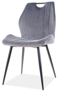 Židle Arco Velvet šedý Bluvel 14, matná černá kov