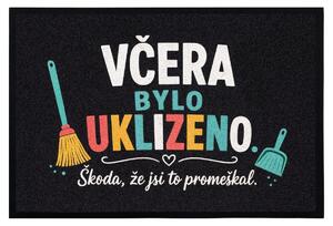 Mercury Flooring, Rohožka Včera bylo uklizeno (škoda žes to promeškal) 40x60 cm - na ven i na doma, 40x60, černá