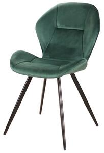 Židle Ginger Velvet zelený Bluvel 78, matná černá kov