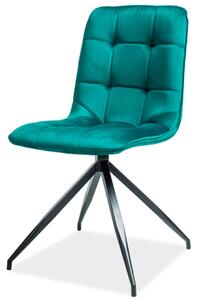 Židle Texo Velvet zelený Bluvel 78, matná černá kov