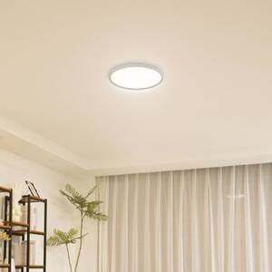 Lindby LED stropní svítidlo Pravin, Ø 30 cm, bílé, Bílá / opál, Obývací pokoj / jídelna, Plast, Moderní