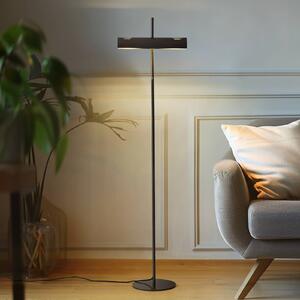 Lucande Stojací lampa Nysira, šedá metalíza, dvoulamelová, Černá, Obývací pokoj / jídelna, kov, Moderní