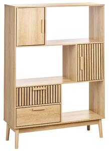 Regál s policemi LYNWOOD 140 cm Světle hnědá