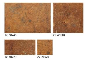 Dlažba Cir Cotto del Campiano cotto dorato v dekoru modulare 39 o rozměru 40x60, 40x40, 20x40, 20x20 cm mat 1080847