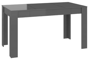 Jídelní stůl šedý vysoký lesk 140 x 74,5 x 76 cm dřevotříska