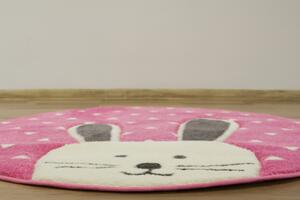 Dětský koberec Pastel Kids 52RVR Zajíček, růžový