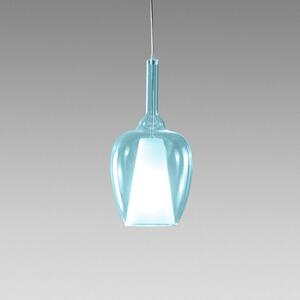 Designové závěsné svítidlo Gea Luce Ofelia S/10 Barva skla: Transparentní modré sklo, Barva montury: Černá