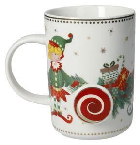 Vánoční hrnek ELFOMAGIA 370ml BRANDANI (barva - porcelán, bílá/červená/zelená)