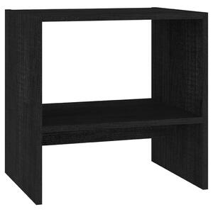 Noční stolek černý 40 x 30,5 x 40 cm masivní borové dřevo