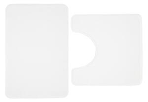 Bílé WC koupelnové předložky z paměťové pěny v sadě 2 ks 50x80 cm Anti-Bacterial – Catherine Lansfield