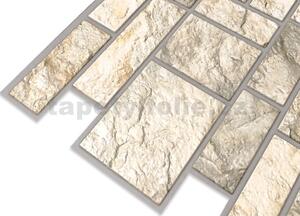 Obkladové panely 3D PVC 81016, cena za kus, rozměr 986 x 496 mm, tloušťka 0,4 mm, břidlice krémová, REGUL