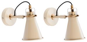 Sada 2 nástěnných lamp MOYOLA Nastavitelná Kov Béžová