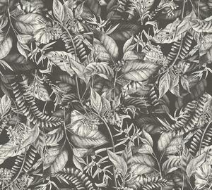A.S. Création | Vliesová tapeta na zeď Drawn into Nature 39425-2 | 0,53 x 10,05 m | černá, bílá, šedá