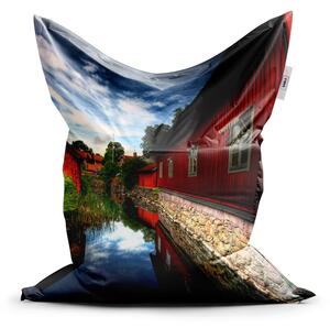Sablio Sedací vak Classic Červený dům - 150x100 cm