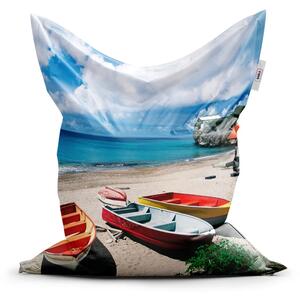 Sablio Sedací vak Classic Loďky na pláži - 150x100 cm