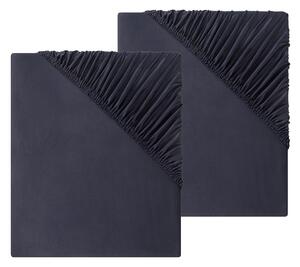 LIVARNO home Sada žerzejových napínacích prostěradel, 90-100 x 200 cm, 2dílná, navy modrá (800005882)